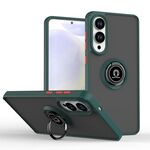 Per Samsung Galaxy S25 Edge 5G Q Shadow 1 Series TPU Hybrid PC Phone Case con anello (verde scuro)