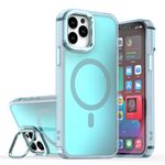 Per iPhone 12/12 Pro Plating Gradient Discolor Custodia per telefono MagSafe con supporto (blu)