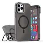 Per iPhone 12/12 Pro Plating Gradient Discolor Custodia per telefono MagSafe con supporto (nero)