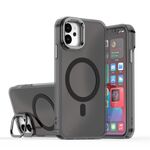 Per iPhone 11 Plating Gradient Discolor MagSafe Custodia per telefono con supporto (nero)