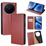 Per vivo X200 Pro 5G Gloss Oil Solid Color Magnetic Leather Phone Case (Marrone)