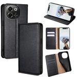 Per Tecno Pova 6 Neo 5G Gloss Oil Solid Color Magnetic Leather Phone Case (Nero)