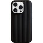 Per iPhone 16 Pro Max Macaroon Tile Stripe TPU Hybrid PC Phone Case (Nero)