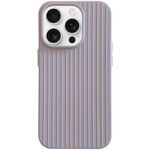 Per iPhone 16 Pro Max Macaroon Tile Stripe TPU Hybrid PC Phone Case (grigio lavanda)