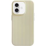 Per iPhone 16 Plus Macaroon Tile Stripe TPU Hybrid PC Phone Case (giallo)
