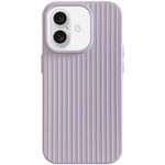 Per iPhone 16 Plus Macaroon Tile Stripe TPU Hybrid PC Phone Case (viola)