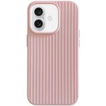 Per iPhone 16 Macaroon Tile Stripe TPU Hybrid PC Phone Case (Rosa)