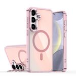 Per Samsung Galaxy S23 5G Plating Gradient Discolor MagSafe Custodia per telefono con supporto (rosa)
