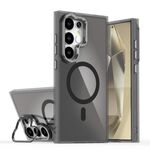 Per Samsung Galaxy S25 Ultra 5G Plating Gradient Discolor MagSafe Custodia per telefono con supporto (nero)