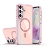 Per Samsung Galaxy S23 FE 5G Plating Gradient Discolor MagSafe Custodia per telefono con supporto (rosa)