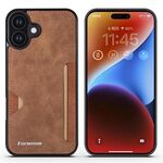 Per iPhone 16 Plus Forwenw F5 Series Integrated Card Bag Custodia per telefono (marrone)
