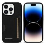 Per iPhone 14 Pro Forwenw F5 Series Custodia per telefono con borsa per carte integrata (nero)