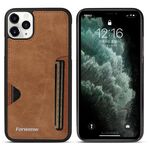 Per iPhone 11 Pro Max Forwenw F5 Series Integrated Card Bag Custodia per telefono (marrone)