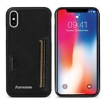 Per iPhone X / XS Forwenw F5 Series Custodia per telefono con borsa per carte integrata (nero)