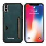 Per iPhone X / XS Forwenw F5 Series Custodia per telefono con borsa per carte integrata (verde)