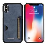 Per iPhone X / XS Forwenw F5 Series Custodia per telefono con borsa per carte integrata (blu)