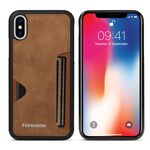 Per iPhone X / XS Forwenw F5 Series Integrated Card Bag Custodia per telefono (marrone)