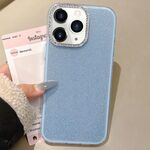 Per iPhone 11 Pro Max Custodia per telefono con copertura totale glitterata con cornice per fotocamera in strass incorporata (blu)
