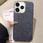 Per iPhone 11 Pro Max Custodia per telefono con copertura totale glitterata con cornice per fotocamera in strass incorporati (nero)