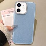 Per iPhone 11 Custodia per telefono con copertura totale glitterata con cornice per fotocamera in strass incorporata (blu)
