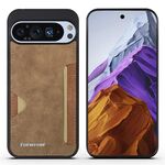 Per Google Pixel 9 / 9 Pro Custodia per telefono con borsa per scheda integrata della serie Forwenw F5 (marrone)