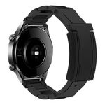 Cinturino per orologio in gomma in acciaio inossidabile con fibbia magnetica pieghevole da 22 mm (nero + nero)