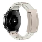Cinturino per orologio in gomma in acciaio inossidabile con fibbia magnetica pieghevole da 22 mm (bianco + luce stellare)