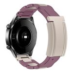 Cinturino per orologio in gomma con fibbia magnetica pieghevole da 22 mm in acciaio inossidabile (viola + luce stellare)