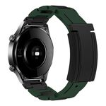 Cinturino per orologio in gomma in acciaio inossidabile con fibbia magnetica pieghevole da 22 mm (verde + nero)