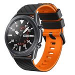 Cinturino per orologio in silicone bicolore Twill da 22 mm (nero arancione)