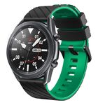 Cinturino per orologio in silicone bicolore Twill da 22 mm (nero verde)