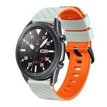 Cinturino per orologio in silicone bicolore Twill da 22 mm (grigio arancione)