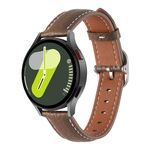 Cinturino per orologio in vera pelle con fibbia quadrata con trama litchi da 20 mm (marrone scuro)