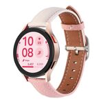 Cinturino per orologio in vera pelle con fibbia quadrata e trama litchi da 20 mm (bianco + rosa)