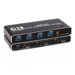 K2-1 Monitor Sharing 4K 60Hz KVM Switch 2 In 1 Out USB 3.0 HDMI 2.0 Telecomando Switcher