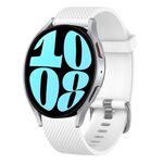 Per Samsung Galaxy Watch 6 40mm 20mm Cinturino in silicone testurizzato con diamanti (bianco)