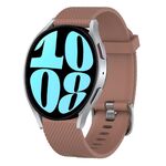 Per Samsung Galaxy Watch 6 40mm 20mm Cinturino in silicone testurizzato con diamanti (marrone)