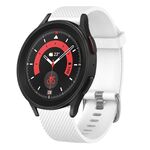 Per Samsung Galaxy Watch 5 Pro 45mm 20mm Cinturino in silicone testurizzato con diamanti (bianco)