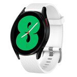 Per Samsung Galaxy Watch 4 44mm 20mm Cinturino in silicone testurizzato con diamanti (bianco)