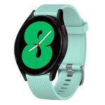 Per Samsung Galaxy Watch 4 44mm 20mm Cinturino in silicone testurizzato con diamanti (verde acqua)