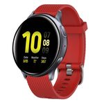 Per Samsung Galaxy Watch Active 2 40mm 20mm Cinturino in silicone testurizzato con diamanti (rosso)