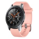 Per Samsung Galaxy Watch 46mm 22mm Cinturino in silicone testurizzato con diamanti (rosa)