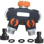 Irrigazione e irrigazione del giardino Divisore dell'acqua con un passaggio a due rubinetti con connettore europeo filettato + connettore per capezzolo in plastica
