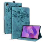 Per Lenovo Tab K10C / E10C Custodia per tablet in pelle goffrata con motivo Sakura Cat (verde)
