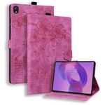 Per Lenovo Tab K10C / E10C Custodia per tablet in pelle goffrata con motivo Sakura Cat (rosso rosa)