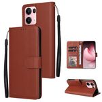 Per OPPO Reno13 Pro 5G Global 3-Card Slots Custodia multifunzionale in pelle per telefono (marrone)