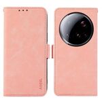 Per Xiaomi 15 Ultra ABEEL Custodia per telefono in pelle magnetica RFID smerigliata (rosa)