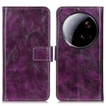 Custodia in pelle con texture Crazy Horse per Xiaomi 15 Ultra Retro (viola)