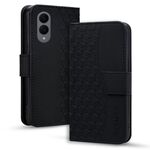 Per Samsung Galaxy S25 Edge 5G Custodia in pelle con fibbia a diamante e cordino (nero)
