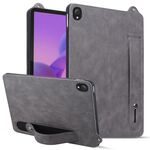 Per Lenovo Tab K10C / E10C Custodia per tablet con retro in pelle TPU e cinturino (grigio)